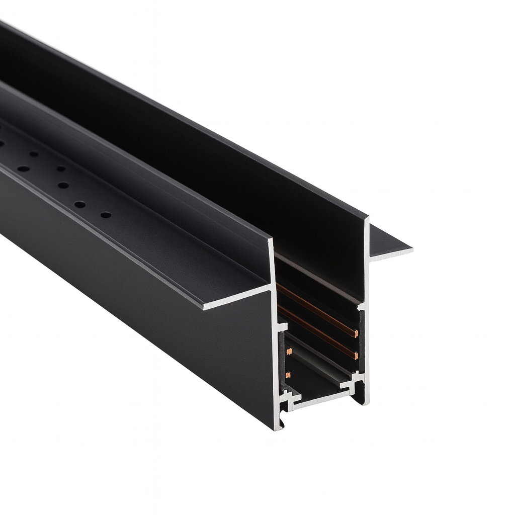 Riel Magnético Interno 1 MT Magnético Empotrable Negro (K20A) (2)