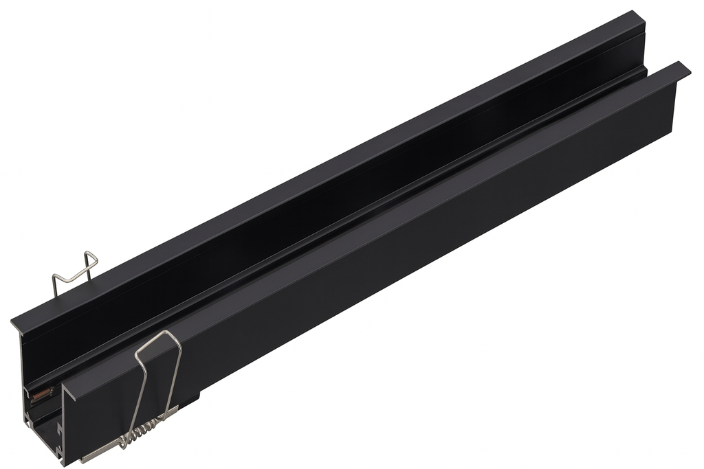 Riel Magnético Externo T2210 BK "LARKO" 1 MT 44*51 mm Recesado Negro (2)