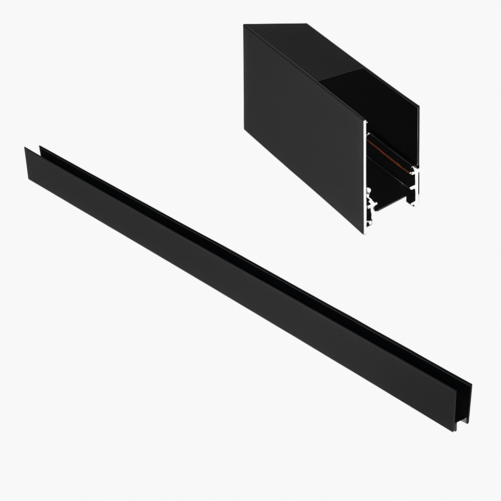Riel Magnético de Superficie 25*50*1MTS Negro (2)