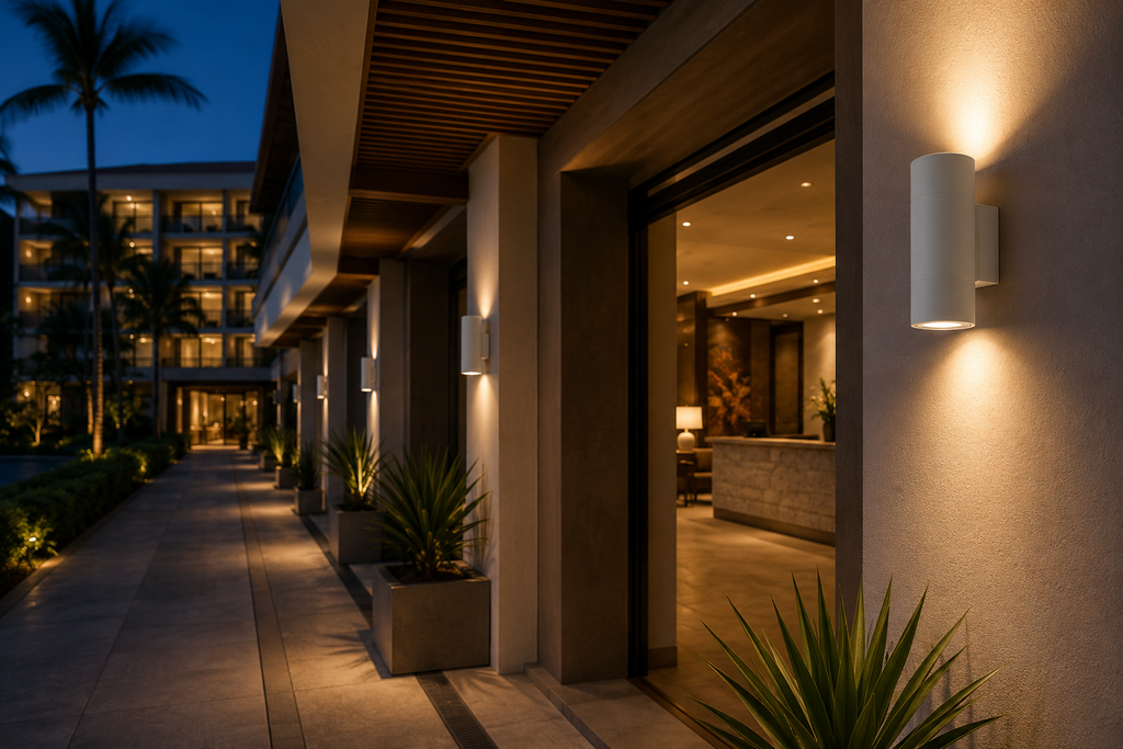 Aplique GU-10 BY-5019 Blanco 62 x 155*110 IP-65 UP-Down Redondo EVOLIGHT (3)