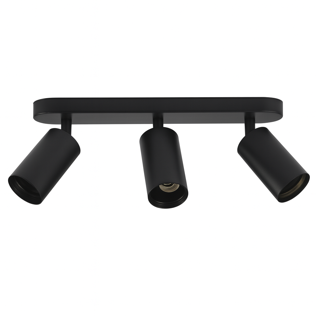 Foco Superficie GU-10 TS205S-3 BK Negro 3/1 Acero 220MM (2)