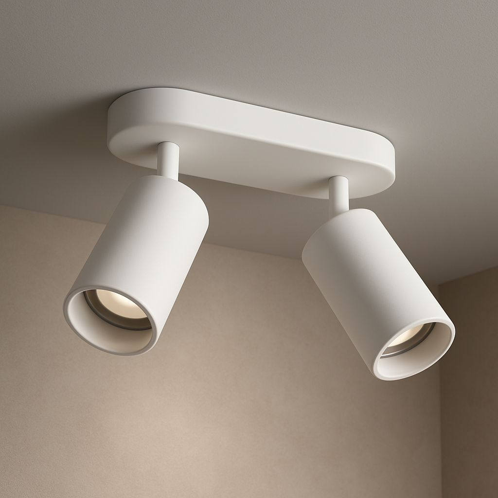 Foco suprficie GU-10 2/1 TS205S-2 WH BLANCA ACERO 220MM (2)