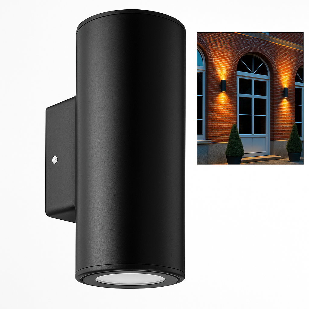 Aplique E-27 BY-B5010B PAR 20 Negro 300*108 2-E-27 IP44 (PAR-30) (2)