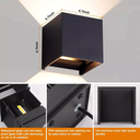 Aplique 6W 3000K B72710-2X3W Cubo BK NEGRO 100-240V IP-65 Roomlux (4)