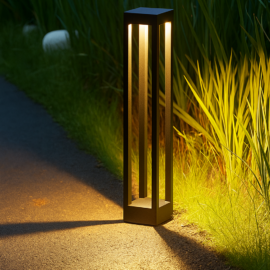 Baliza 10w 2700k BY-P1213 Negro IP65 110*110*600 MM Aluminio 100-240v (2)