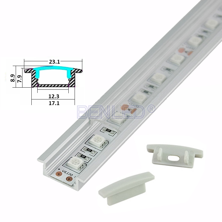 Perfil T 15 x 7 x 3 MT Gris con Difusor (2)
