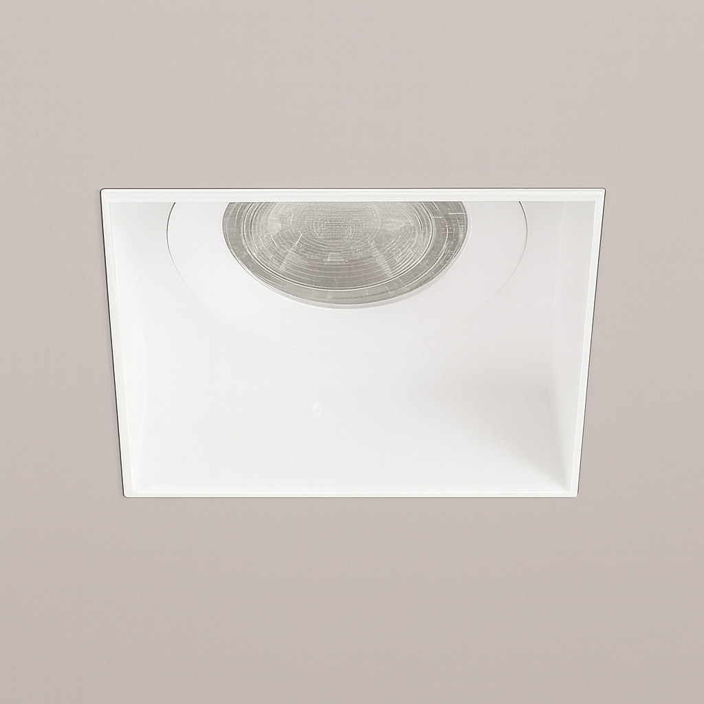 Empotrable Basculante # CS59S GU-10 Recesada Sin Borde (TRIMLESS) Blanco 75*75 (2)