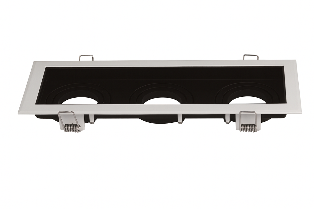 Empotrable Basculante GU-10 TS71S-3 triple reces. WT (Blanca) 256*92 (270*100*45) ALUM. C/FONDO (2)