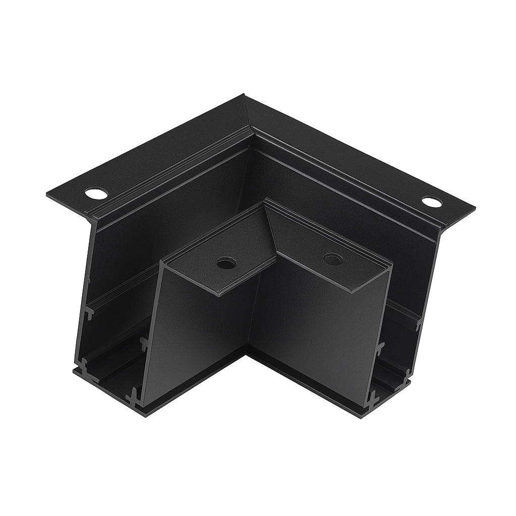 Unión Magnética Horizontal T2205L para Riel Magnético Interior Masillado 85*85*46 para Riel T2210C Negro (2)