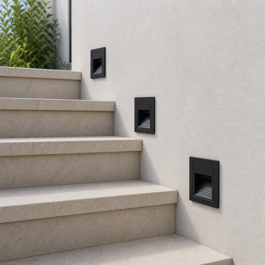 Empotrable Escalera 2w 3000K LBD7030-5 Negro 2W 85-265v 180LM 70 (85*45) IP-65 EVOLIGHT ( (2)