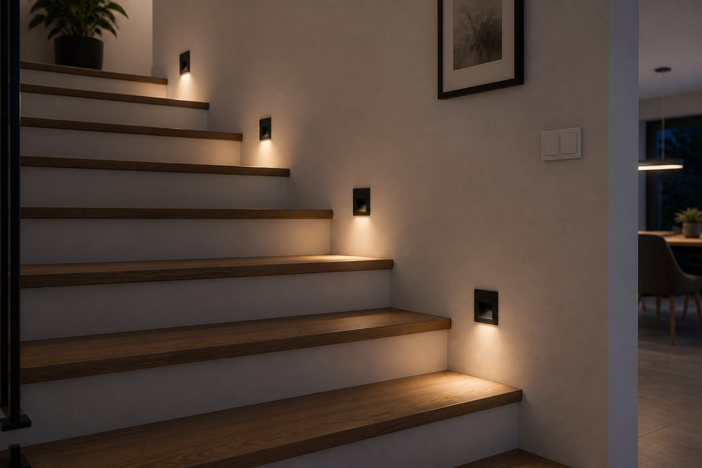 Empotrable Escalera 2w 3000K LBD7030-5 Negro 2W 85-265v 180LM 70 (85*45) IP-65 EVOLIGHT ( (4)