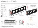 Empotrable lineal DOTS 10W 3000K 139X37mm blanco/negro 30° 85-265V lineal recesada LED LZ-XD600 (2)