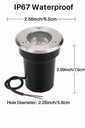 Empotrable Piso 1w 3000K LZ-DMD INOX 1W 24° 24V 65mm (2)