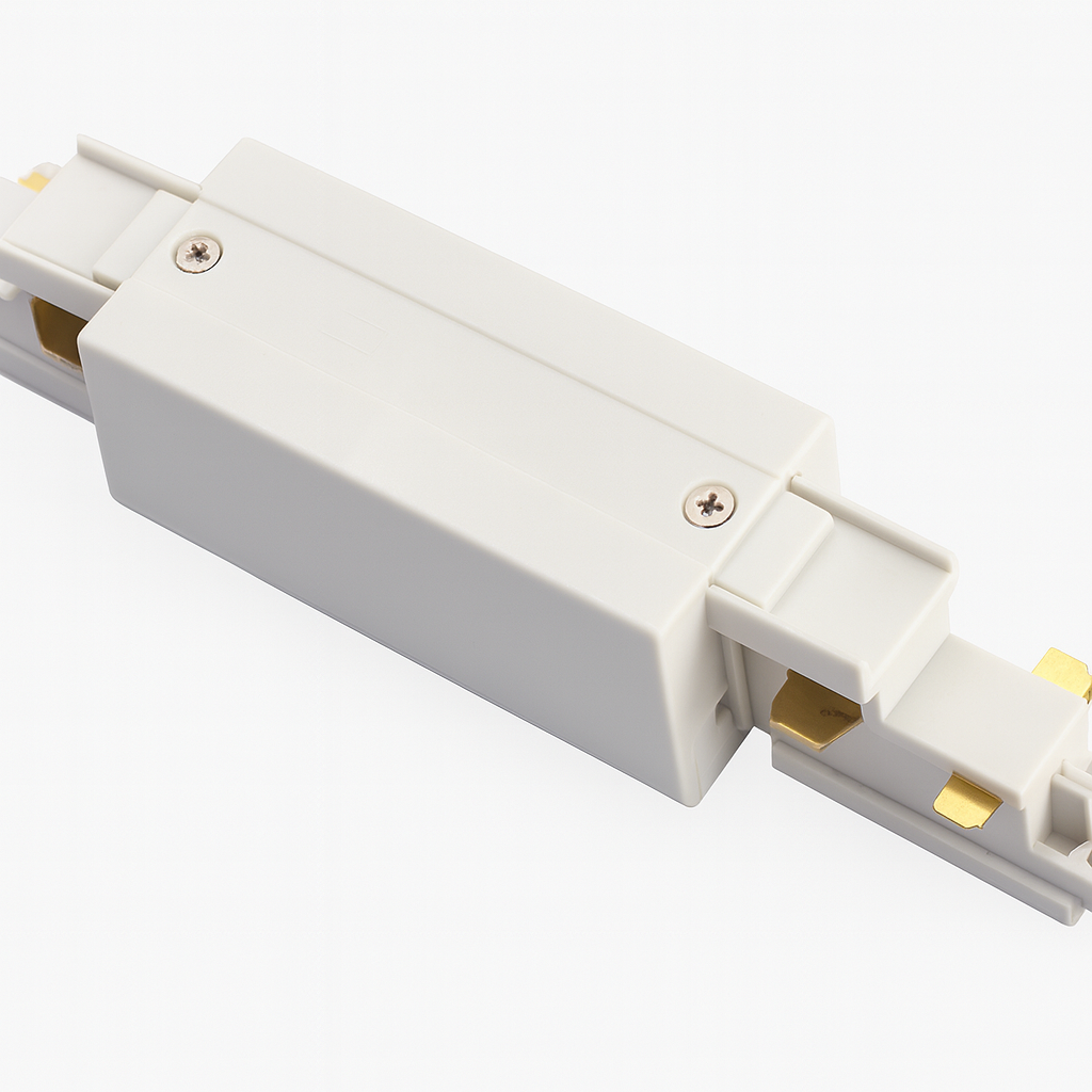 Conector para Riel Recto 4 Líneas (Trifásico) Blanco EVOLIGHT (2)