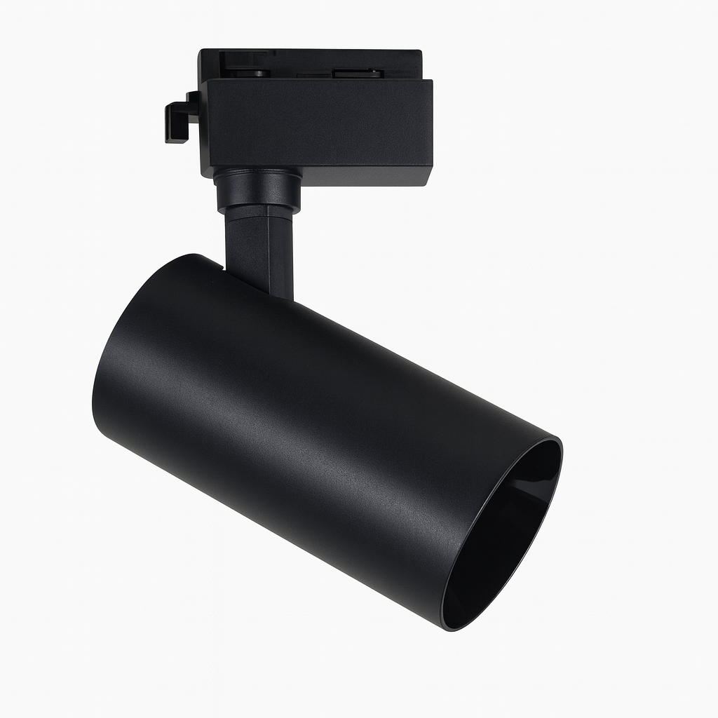 Foco de Riel GU-10 TS42C Recesado BK Dos Fases Negro AL 65X165 mm (2)