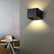 Aplique 6W 3000K LBD3010B-2X3W Cubo BK Negro 100-240V IP-65 (3)