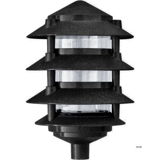 Lampara de Jardín Pagoda 4T E-27 JT-15224 BK Negro Fibra E-27 1/2 NPT Con Niple de 1FT Y 7 JT-15301A BN M (3)