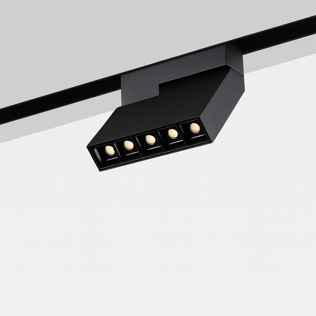 Foco Magnético de Riel LED 6W 3000K Recesado Basculante 24° 48V DC (2)