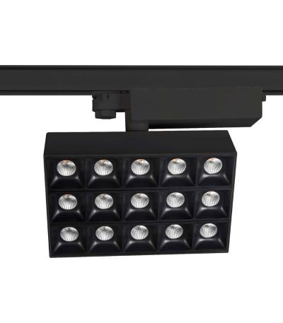 Foco magnético de riel 15W 3000k 100*185*mm recesado basculante 48v dc 24º (2)