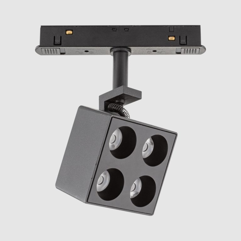 Foco Magnético Riel 8w 3000k 100*100MM Recesado Basculante 48v DC 24º (2)