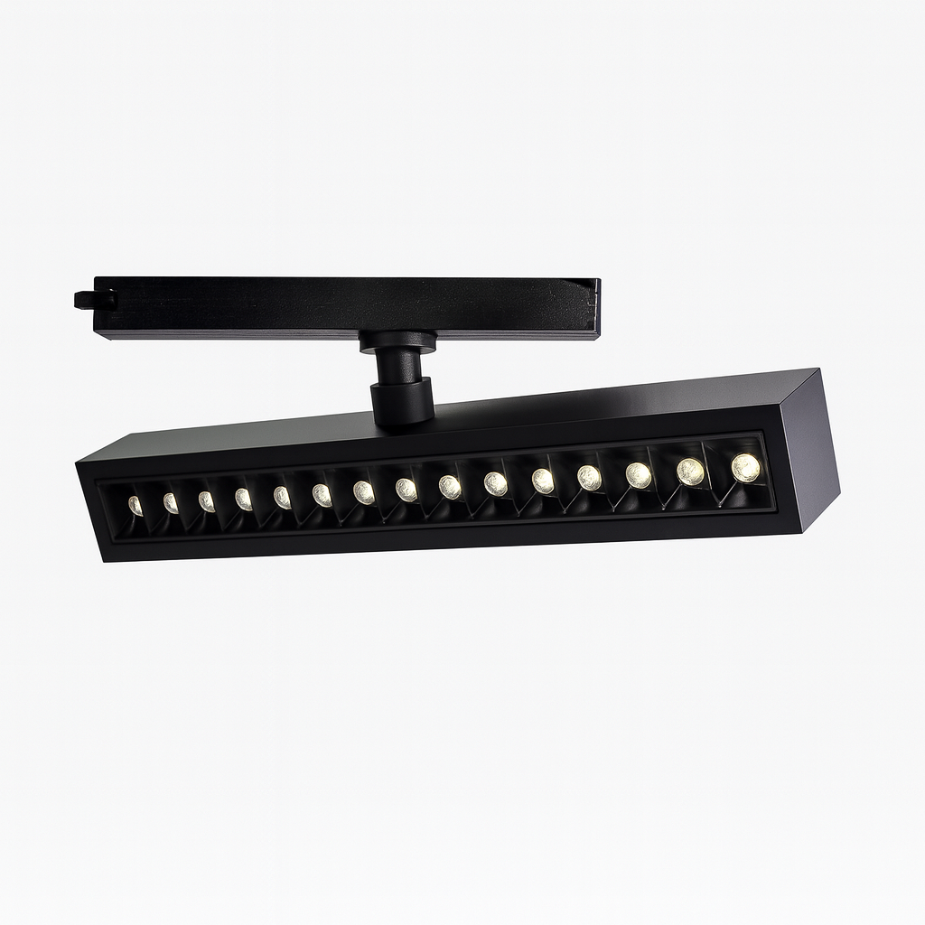 Foco Magnético de Riel 12w 220 mm 12 w 4100k Basculante Recesada 24º, 48v DC (2)