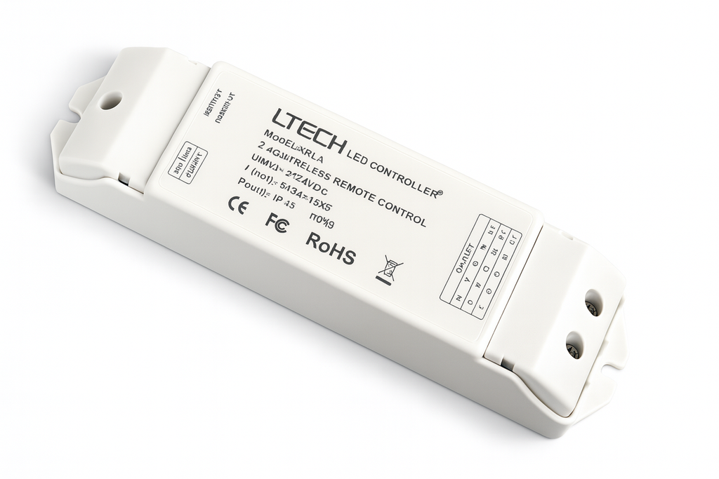 Controlador LED R4-5A CV RGB 12-24V 3A*4CHG MAX 12A 144W/288W/ Inalámbrico (2)