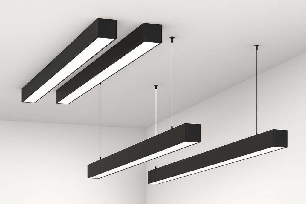 Lampara Suspendida 15w 4000k LZ-BGD1200 Lineal Negra 120° 85-265V 1200X35X60 (2)