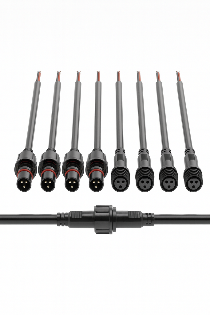 Conector Eléctrico Impermeable de 3 Pines 18AWG IP65 Conector Macho-Hembra (2)