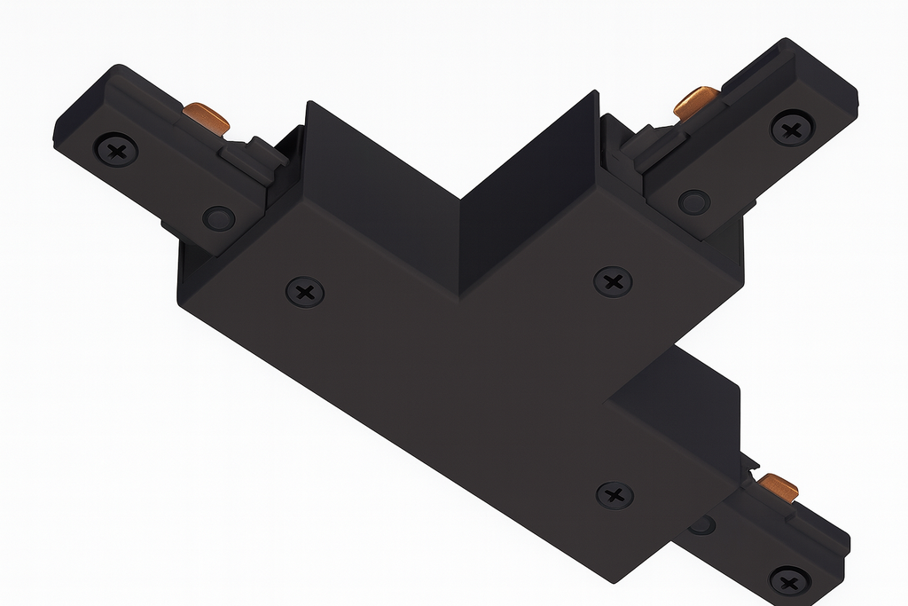 Conector para Riel T 2 Fases (Líneas) Negro (2)