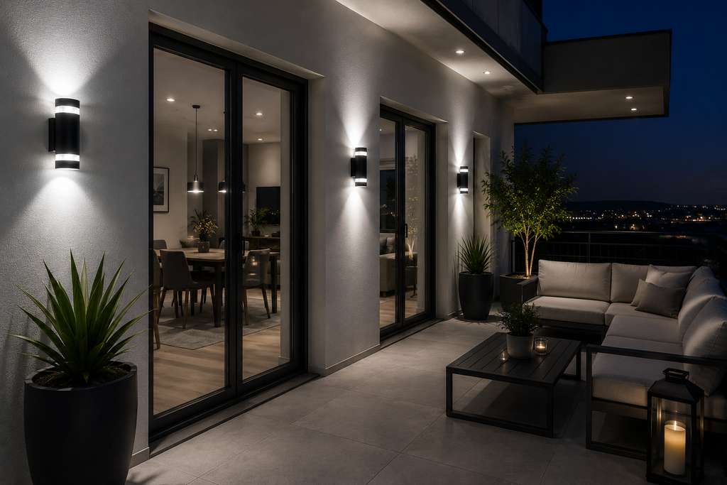 Aplique E-27 GS65R-2 BK UP-Down 235*101*95 Negro Redondo EVOLIGHT IP-65 (3)