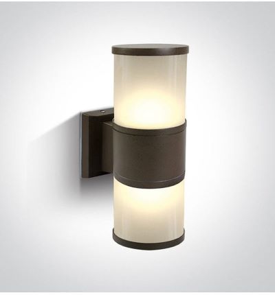 Aplique E-27 Y-B5011B Negro 90*280mm 2*E-27 IP-65 Tubular con Difusores Acrílicos (2)