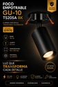 Foco Empotrable GU-10 TS205A BK Negro 55 x 150 mm (50 mm) Aluminio