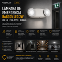 Lámpara Emergencia B68305 LED 2W Móvil 200 LM 100-277v 3 Horas ROOMLUX