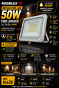 Reflector 50W 3000K 100-265V B43718 ROOMLUX Gris 5000 lm IP-65