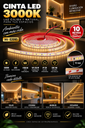 Cinta 3000K 24V 15W/M SWW120F010W24-2835 10MT 10 mm CRI-90 120 LED/MT IP-20 3M Rojo