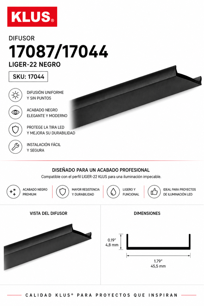 Difusor 17087/17044 LIGER-22 Negro