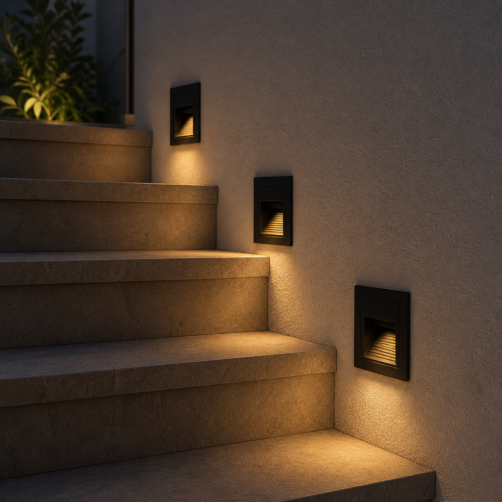 Empotrable Escalera 2w 3000K LBD7030-5 Negro 2W 85-265v 180LM 70 (85*45) IP-65 EVOLIGHT (