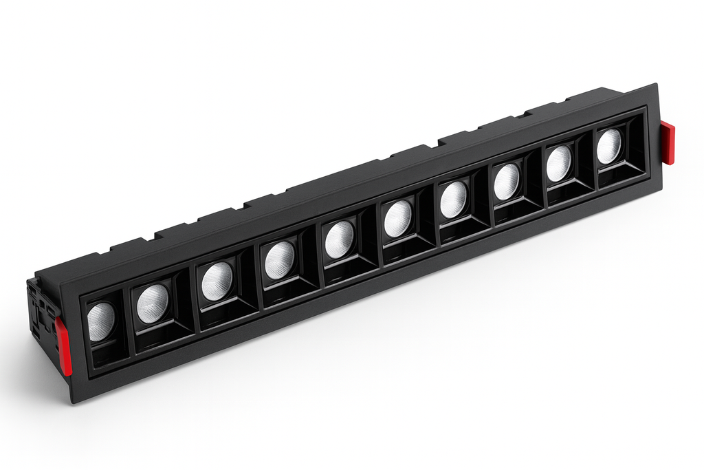 Empotrable lineal DOTS 20W 3000K 280X37MM negro 30°85-265V recesada LZ-XD600