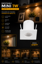 Empotrable Mini 1W 3000K LCG0710-1 # LED 68 Blanco Ø 30mm (35*29) 35° Mini