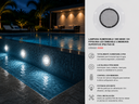 Lampara Sumergible 18W 6000K 12V P/Piscina LED Dimeable C/Control C/Memoria Superficie IP68 PAR-56