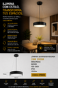 Lampara Suspendida Redonda 24W 3000K 400x70mm Negro 100-245V IP20 1920lm