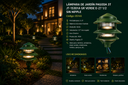 Lampara de Jardín Pagoda 3T JT-15301A GR Verde E-27 1/2 Sin Nipple