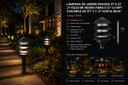 Lampara de Jardín Pagoda 4T E-27 JT-15224 BK Negro Fibra E-27 1/2 NPT Con Niple de 1FT Y 7 JT-15301A BN M