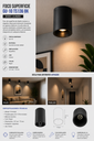Foco Superficie GU-10TS 136 BK Aluminio Negro107 mm *70 mm EVOLIGHT