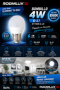 Bombillo 4W 6500K E-27 B11500 G-45 Blanco ROOMLUX Huevo de Paloma