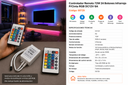 Controlador Remoto 72W 24 Botones Infrarrojo P/Cinta RGB DC12V 6A no Incluye Fuente