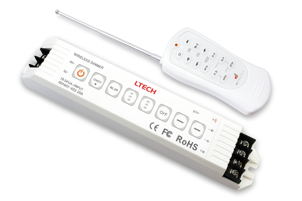 Dimmer 216W inalámbrico LT-311RF 12-24V 6AX3CH MAX 18A, 216W/432W (12/24V 5-100%