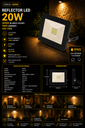 Reflector 20W 3000K SMD 100-130V B43718 ROOMLUX 1600 lm