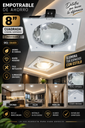 Empotrable de Ahorro 8″ C/Cristal Suspendido Cuadrada Inoxidable