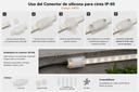Conector de Silicona para Cinta IP-65 Juego